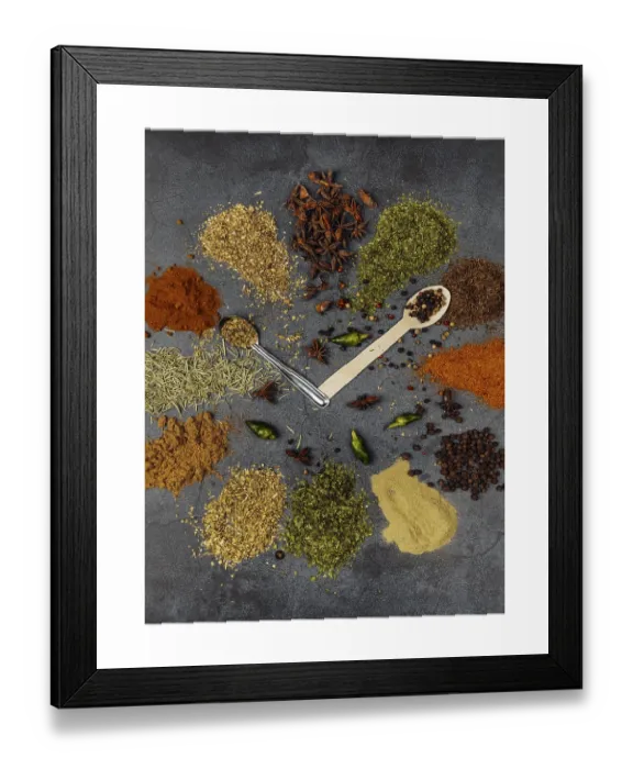 Framed Print : Spices and Herbs Print: Aniseed, Pepper, Paprika and More Framed Print : Spices and Herbs Print: Aniseed, Pepper, Paprika and More