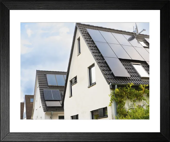 Framed Print : Solar Panels on a Detached House in Essen, Germany Print Framed Print : Solar Panels on a Detached House in Essen, Germany Print