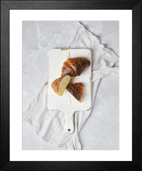 Framed Print : Classic Croissant Print - Top View Framed Print : Classic Croissant Print - Top View