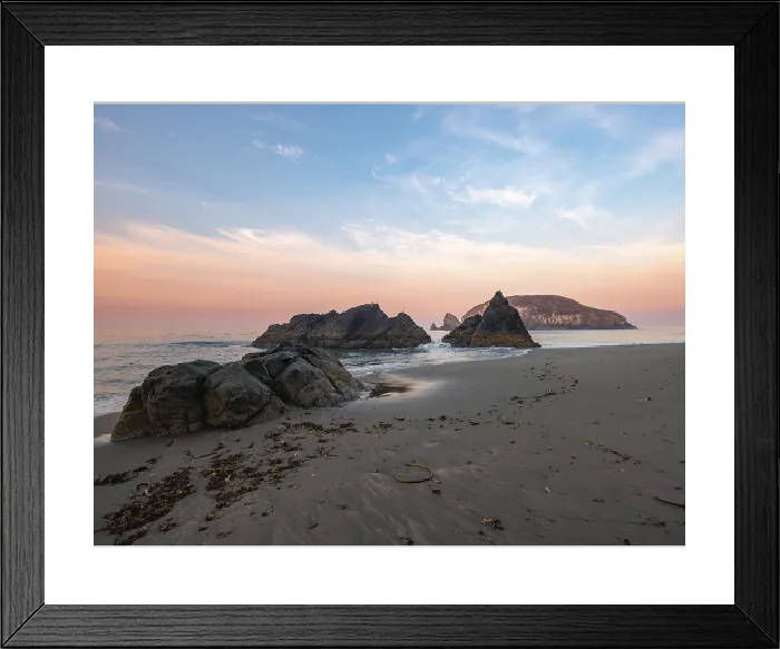 Framed Print : Harris Beach Print: Sunrise Over Sandy Shore Framed Print : Harris Beach Print: Sunrise Over Sandy Shore