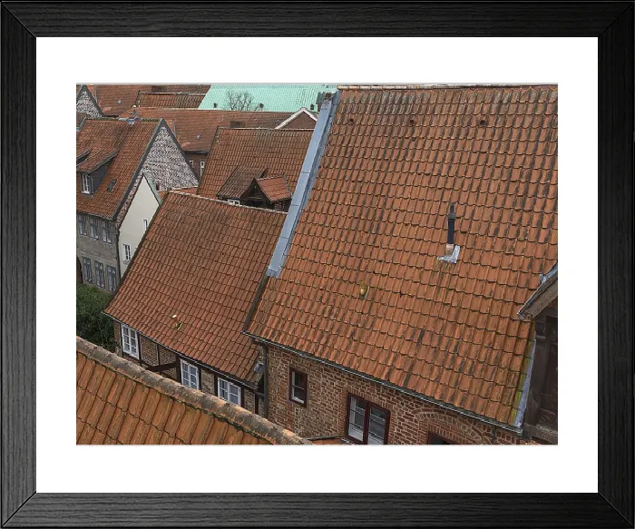 Framed Print : Historic House Roofs Print, Lneburg, Germany Framed Print : Historic House Roofs Print, Lneburg, Germany