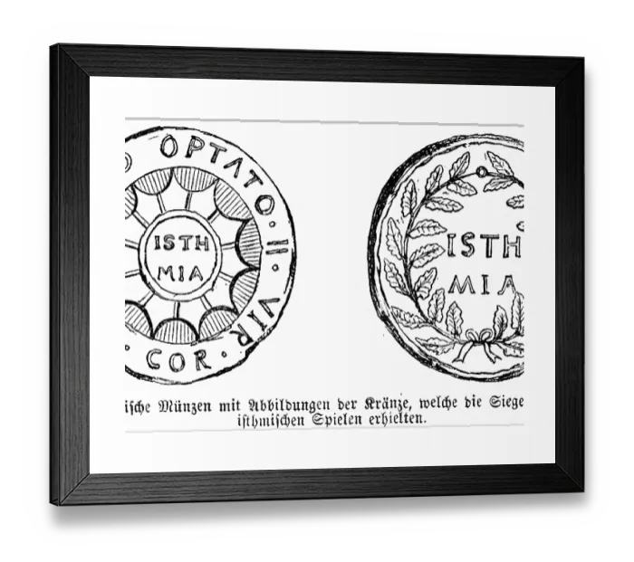 Framed Print : Corinthian Coins with Wreaths, 1850 Print Framed Print : Corinthian Coins with Wreaths, 1850 Print