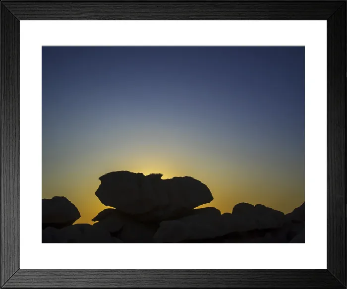 Framed Print : Pink Granite Coast Print: Sunset Silhouettes Framed Print : Pink Granite Coast Print: Sunset Silhouettes