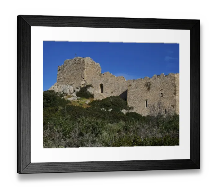 Framed Print : A Ruined Castle Print, Kritinia Castle, Rhodes, Greece