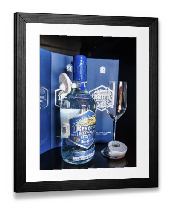 Framed Print : Tequila, Jalisco, Mexico - Expensive Tequila Bottles Print