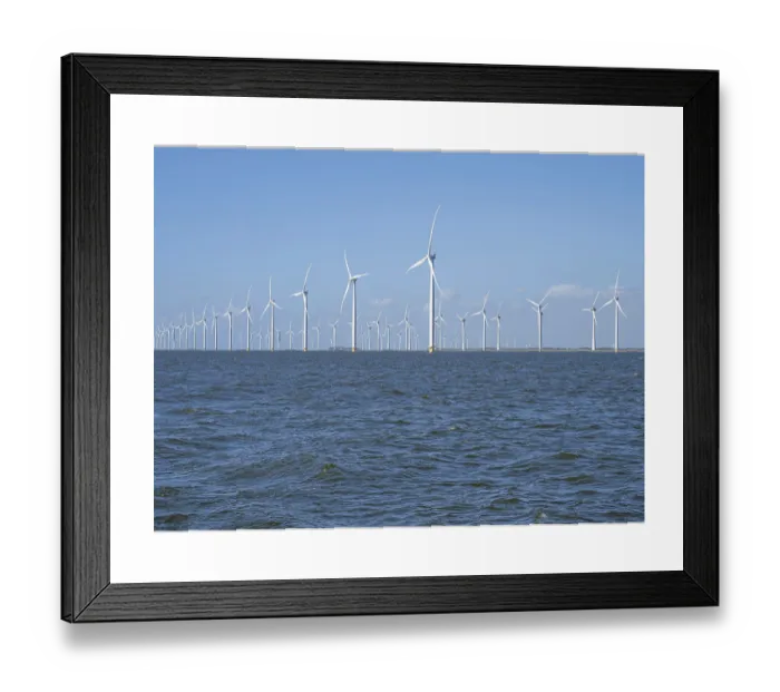 Framed Print : Wind Farm Print, Ijsselmeer Netherlands Framed Print : Wind Farm Print, Ijsselmeer Netherlands