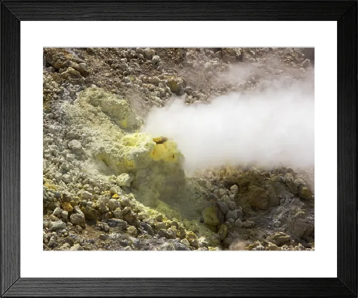 Framed Print : Sulphur Steam Rising from Fumarole Print, White Island, New Zealand Framed Print : Sulphur Steam Rising from Fumarole Print, White Island, New Zealand