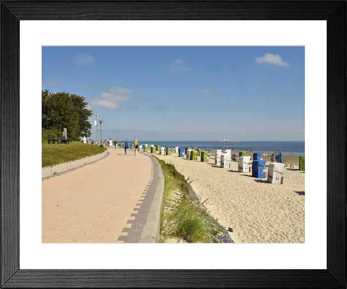 Framed Print : Promenade and Beach Wyk auf Fohr Print, Germany Framed Print : Promenade and Beach Wyk auf Fohr Print, Germany