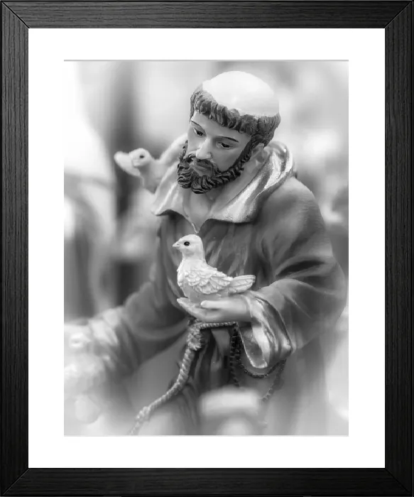 Framed Print : Small Stauette of a Saint Print, Ponta Delgada, Azores Framed Print : Small Stauette of a Saint Print, Ponta Delgada, Azores