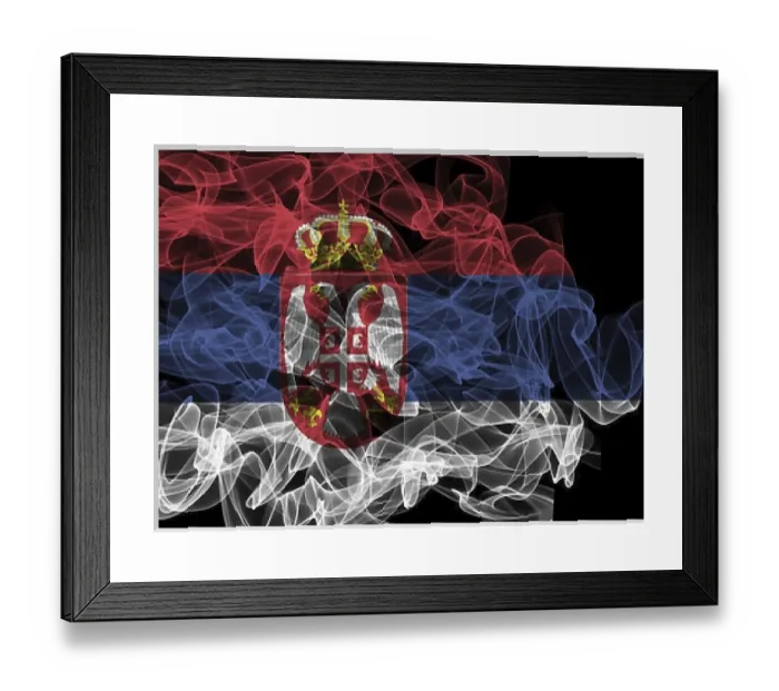 Framed Print : Flags of Serbia and Russia on Black Background Print Framed Print : Flags of Serbia and Russia on Black Background Print