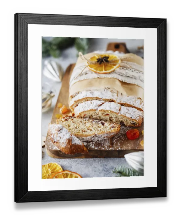 Framed Print : Holiday Baking Print: Christmas Cake and Stollen Framed Print : Holiday Baking Print: Christmas Cake and Stollen