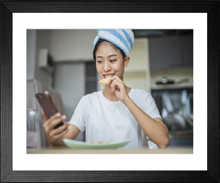 Framed Print : Asian Morning Breakfast Print Framed Print : Asian Morning Breakfast Print