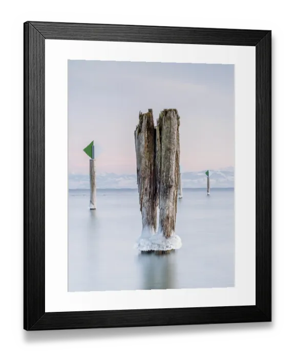Framed Print : Wintry Harbour Scene Print, Lake Constance, Germany Framed Print : Wintry Harbour Scene Print, Lake Constance, Germany