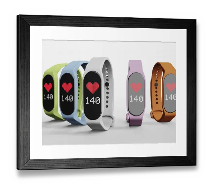 Framed Print : 3D Render Smart Band Fitness Watch Print Framed Print : 3D Render Smart Band Fitness Watch Print
