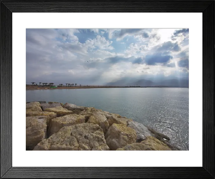 Framed Print : Eilat Sea Print under Spring Sun Framed Print : Eilat Sea Print under Spring Sun