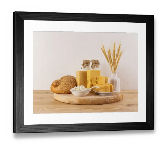Framed Print : Shavuot Dairy Products Print Framed Print : Shavuot Dairy Products Print
