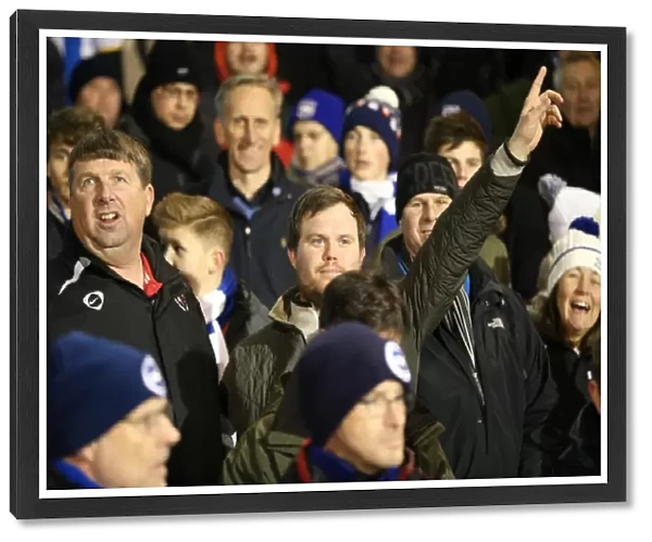 Brighton and Hove Albion Fans in Full Throat at Fulham Championship Match, December 2014