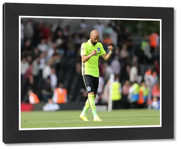 Bruno Saltor's Celebration: Brighton Secure Hard-Fought Victory Over Fulham in Sky Bet Championship (15 / 08 / 2015)