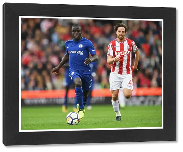 N'Golo Kante vs Joe Allen: Intense Midfield Battle at Stoke City vs Chelsea, Premier League