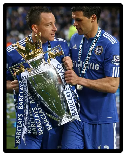 Chelsea Football Club: John Terry and Michael Ballack Celebrate Premier League Victory (2009-2010) - Premier League Champions