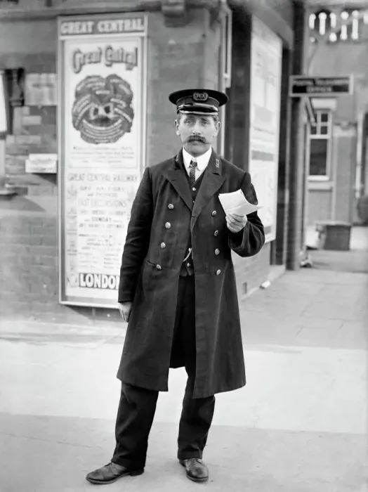Framed Print : Finmere Station Master Print, 1904 Framed Print : Finmere Station Master Print, 1904