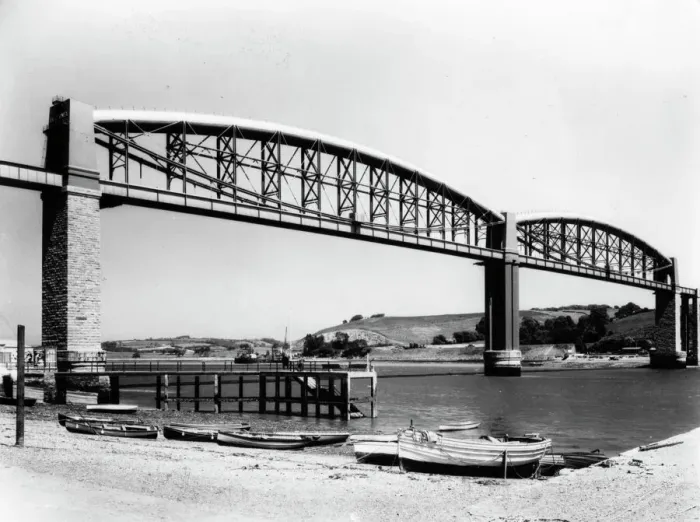 Framed Print : Royal Albert Bridge Print, 1939 Saltash Tamar River View