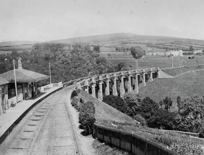 Framed Print : Ivybridge Station and Viaduct Print, c. 1890