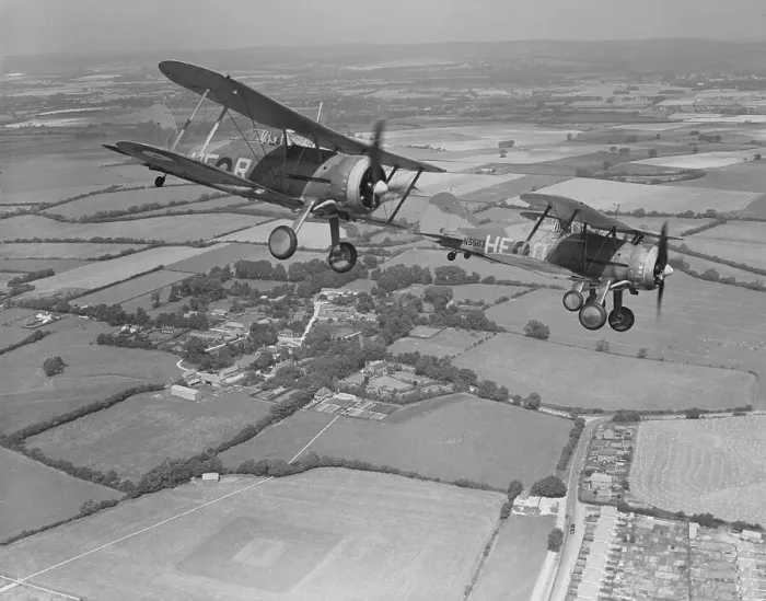 Framed Print : Gloster Gladiator I Print, Manston 1939 Framed Print : Gloster Gladiator I Print, Manston 1939