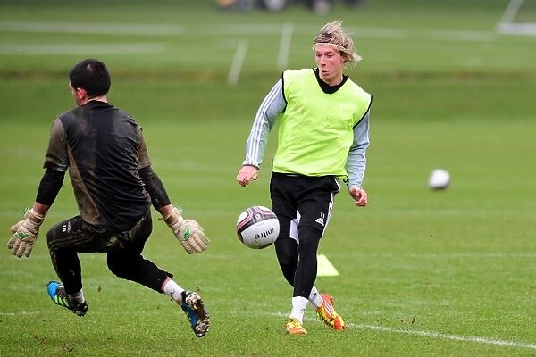 Bristol City's Martyn Woolford in Focus: Training at Memorial Stadium (January 2012)
