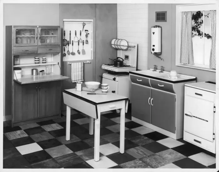 Framed Print : 1960s Kitchen Print Framed Print : 1960s Kitchen Print