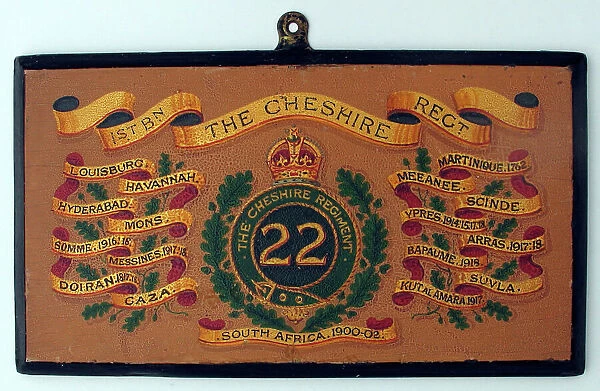 1st Battalion Cheshire Regiments regimental drum