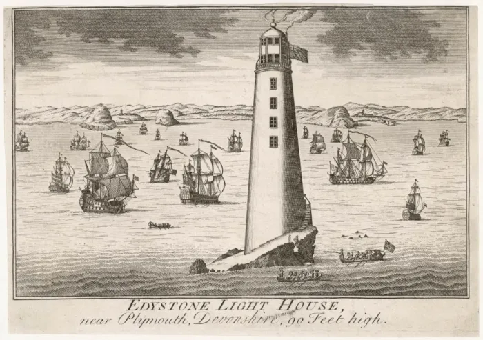 Framed Print : Print of the 2nd Eddystone Lighthouse Framed Print : Print of the 2nd Eddystone Lighthouse