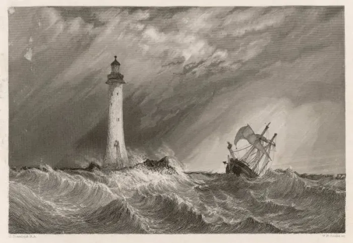 Framed Print : Third Eddystone Lighthouse Print
