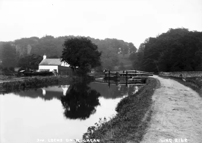 Framed Print : Early 20th Century Print of 3rd Locks on the River Lagan Framed Print : Early 20th Century Print of 3rd Locks on the River Lagan