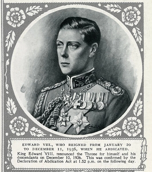 Abdication of King Edward VIII in 1936