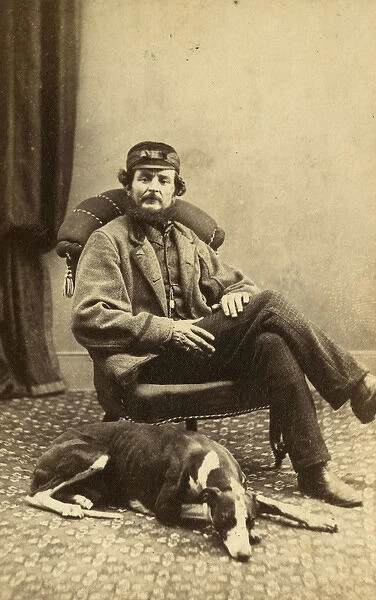 Abraham Foster with greyhound