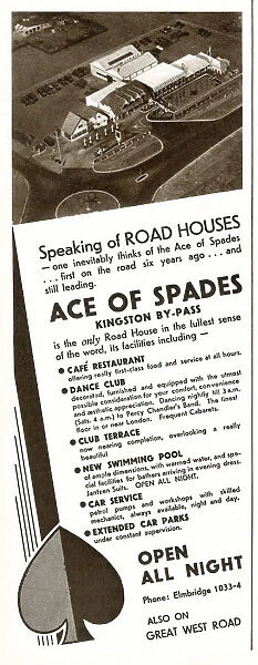 Advert for Ace of Spades road house 1933