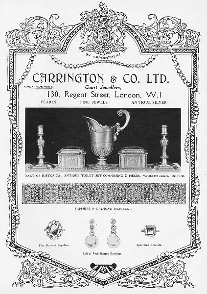 Advert for Carrington and Co Ltd - Court Jewellers, London