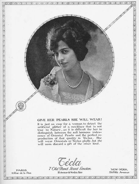 Advert for Cecla pearls, 1925