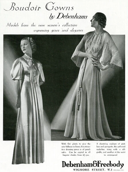 Advert for Debenham & Freebody dressing gown & negligee 1937