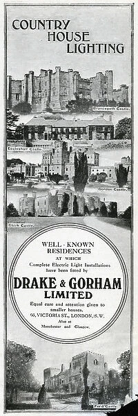 Advert for Drake & Gorham electric lighting 1914