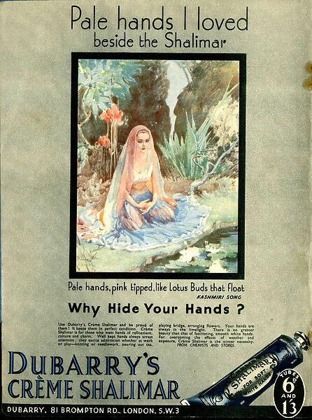 Advert, Dubarrys Creme Shalimar Hand Cream Advert