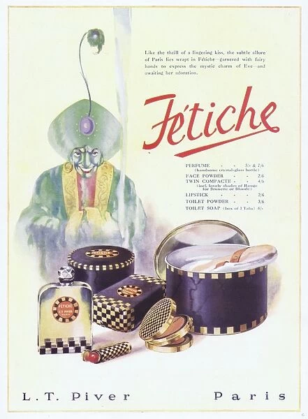 Advert for Fetiche range of toiletries, 1927