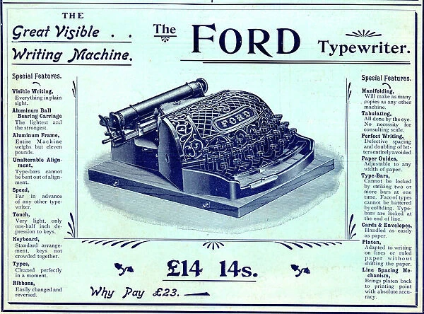 Advert for The Ford Typewriter