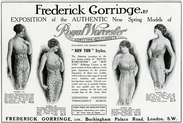 Advert for Frederick Gorringe womens corsets 1914