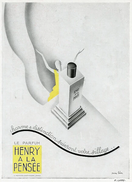 Advertisement for Henry a la Pensee perfume