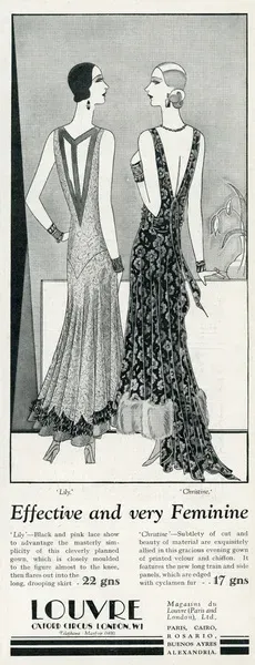 1929 Advert for Louvre Evening Dresses Print. Art Prints, Posters & Puzzles  from Mary Evans