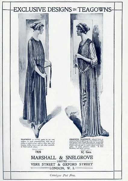 Advert for Marshall & Snelgrove teagowns 1917