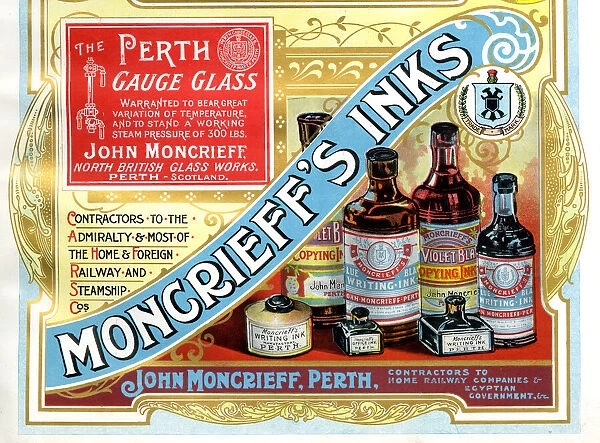 Advert, Moncrieffs Inks, Perth, Scotland
