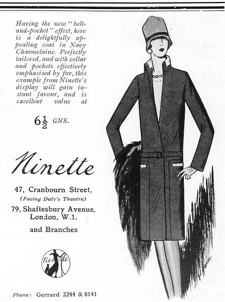 Advert for Ninette, 1927